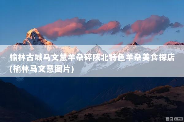 榆林古城马文慧羊杂碎陕北特色羊杂美食探店(榆林马文慧图片)