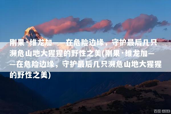 刚果·维龙加——在危险边缘，守护最后几只濒危山地大猩猩的野性之美(刚果·维龙加——在危险边缘，守护最后几只濒危山地大猩猩的野性之美)